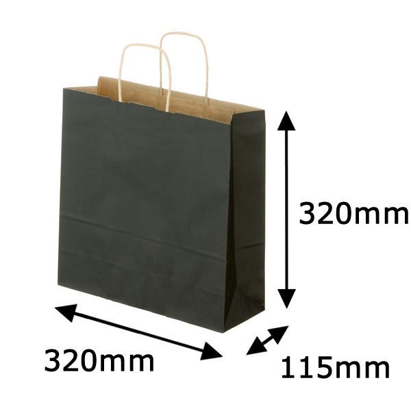 スーパーバッグスーパーバッグ 丸紐カラー手提げ紙袋 ブラック M 1袋（50枚入） オリジナル 通販 LINEポイント最大0.5%GET  LINEショッピング
