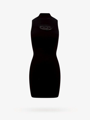 Ribbed viscose dress with frontal monogram - DIESEL - gender_Woman