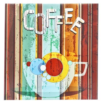 24mama 掛畫 單聯式 裝飾 設計 抽象 早晨 復古 餐廳 無框畫  50 x 50cm  咖啡插畫 咖啡色