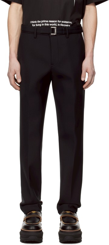 sacai 黑色 Suiting Bonding 长裤