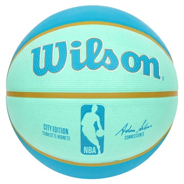 Wilson NBA 城市系列 黃蜂 橡膠籃球 淺綠湖藍白  WZ4024204XB7  7號  1個