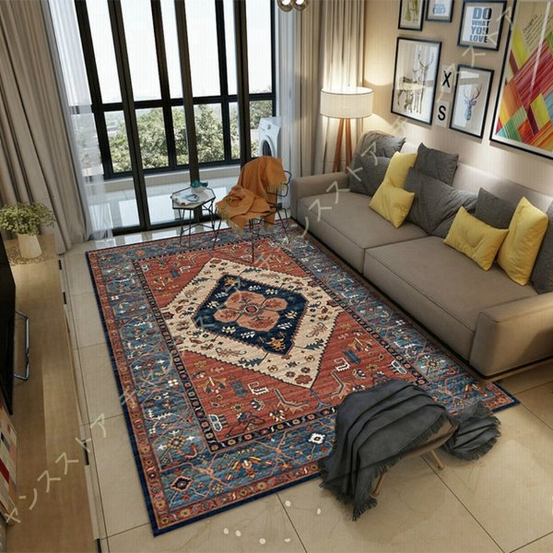 カーペット ラグマット 長方形 室内 ペルシャ絨毯 ペルシャ柄 モダン 西海岸風 インテリア おしゃれ ギャベ 柄 床暖房対応 フロアマット リビングルーム 寝室 通販 Lineポイント最大get Lineショッピング