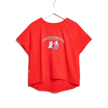 SOMETHING｜女裝｜貓咪剪裁寬版短袖T恤