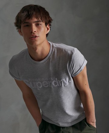 Superdry Men's Men's Core Faux Suede T-Shirt Light Grey / Collective Light Marl - Size: Xxl