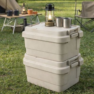 【AOTTO】無印款軍規高耐重扣式多功能提把收納箱-50L