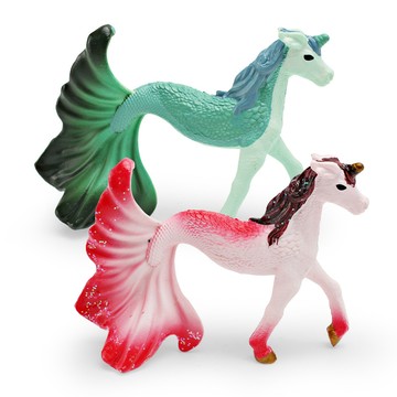 🌈「動物世界」仿真西方神話故事神獸動物馬頭魚尾獸海馬精靈模型裝飾擺件