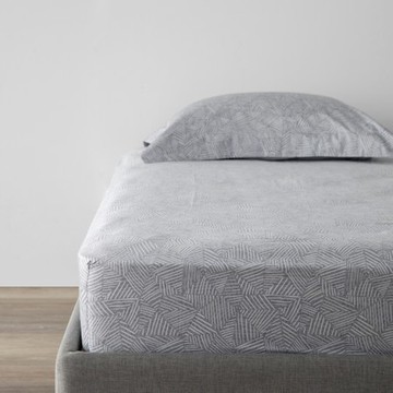 查莉純棉300織床包枕套三件組加大 三角菱