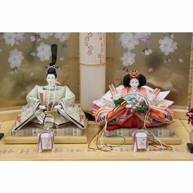 雛人形 親王収納飾り 小出松寿 金彩京刺繍 京十二番 桜扇面文様