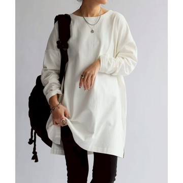 一再回購｜100%純棉長袖T恤｜清爽俐落｜包色基本款｜單穿疊穿男女適用 淺灰L號-ZA-00114-L-15 MG