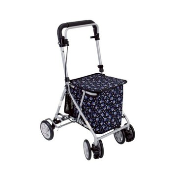 海夫島製作所機械式助行器 勝邦福樂智 日本SHIMA Kanon 輕型散步購物車 (SKN-523432 經典小花BK)