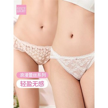 任選【99元5條】68內褲女性感浪漫蕾絲7A抑菌純棉襠三角褲