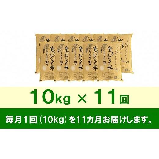 ふるさと納税 岩手県 奥州市 ☆全11回定期便☆ 岩手ふるさと米 10kg×11ヶ月 一等米ひとめぼれ 令和5年産 新米  東北有数のお米の産地 岩手県奥州市産