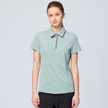 【WILDLAND荒野】女生態POLO抗UV彈性短袖機能衣150灰濛綠