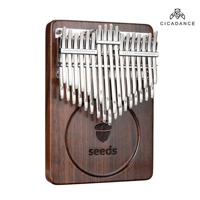 単色Kalimba 34キー2層サムピアノ cキーブラックウォールナット楽器