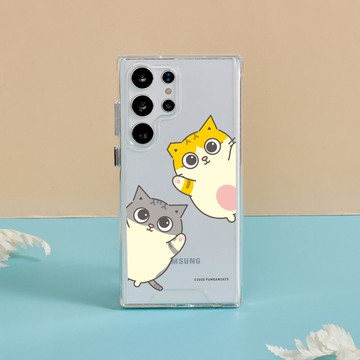 黃阿瑪探頭招呼防摔透明SAMSUNG手機殼