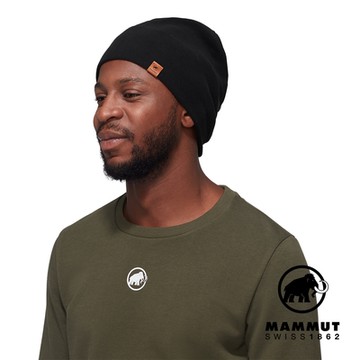 【Mammut 長毛象】Fleece Beanie Logo輕盈柔軟保暖毛帽 黑色 #1191-00541