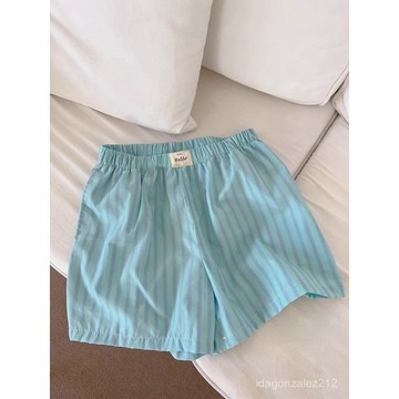 🔥臺灣出貨🔥【店鋪熱銷】2025韓版簡約條紋休閒短褲女夏季睡褲寬鬆親膚可外穿少女家居褲子 HEK9