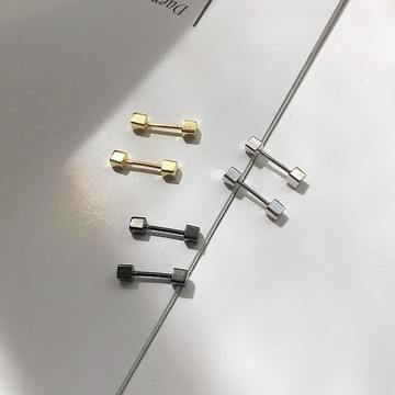 SuperM❤全純銀 小立方螺絲鎖耳環【EES0166】轉珠耳環 S925純銀耳環