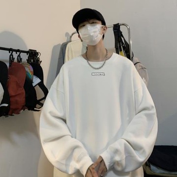 oversize基礎款衛衣男生春秋季潮牌重磅外套美式復古高街圓領衣服