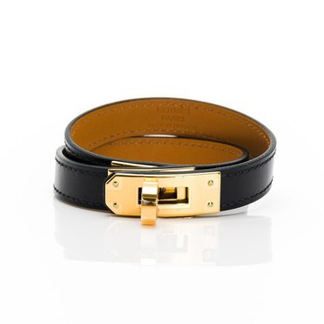 Hermes Kelly Double Tour手環(黑金)(T3) (H068438CC 89)