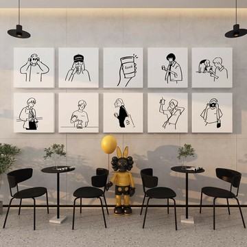 【新店熱銷】咖啡店角館廳氛圍布置背景墻壁面裝飾畫貼紙海報掛畫軟裝飾品擺件