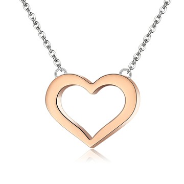 愛心項鍊．白鋼．玫瑰金．簡愛系列