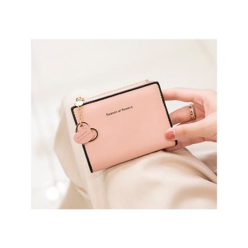 短款錢包女2025新款韓版潮女士多卡位薄款錢夾少女愛心卡包零錢包