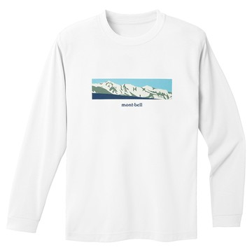 【【蘋果戶外】】mont-bell 1114768 WT 白【男款】White Mountain Range Wickron 長袖排汗衣 排汗T恤 機能衣