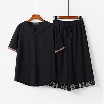 現貨+預購 新中式棉麻上衣棉麻襯衫唐裝上衣褲裝日系亞麻罩衫休閒男裝-刺繡寬鬆5色74ll39【獨家進口】【米蘭精品】