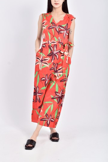 (S) zara高腰無袖紅色連身裝