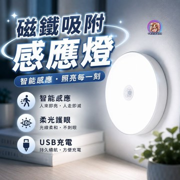 24H出貨 磁吸LED感應燈 小夜燈 人體感應燈 USB充電 照明燈 樓梯燈 衣櫃燈 走廊燈 角落照明感應燈 發票