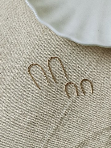 極簡馬蹄鐵U型耳環 SV925/14KGF