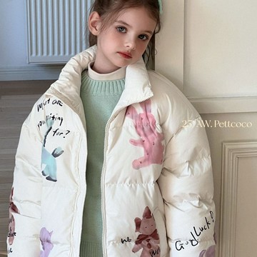 110-160 秋冬選品 ✦ 插畫小動物手繪羽絨外套