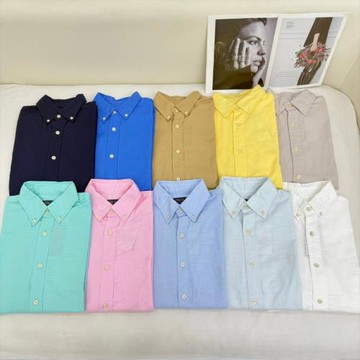 RL 拉夫小馬標刺繡 經典款春夏亞麻長袖襯衫 男女同款