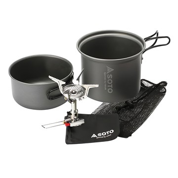SOTO 攻頂登山爐組  深灰色 + 銀色  1組