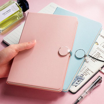 磁扣筆記本子簡約商務皮面記事本大學生考研專用A5加厚加大超厚課堂筆記工作記錄本文藝精致女少女心好看的本