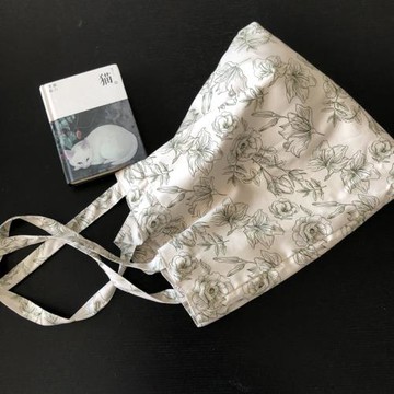 小眾ins復古花朵設計大容量單肩包學生書包百搭山茶花輕便布袋