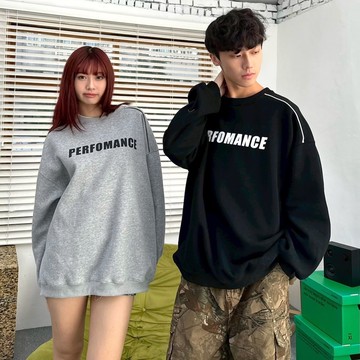 【AMERO】男裝 女裝 長袖寬版大學Ｔ 英文字印花 情侶裝