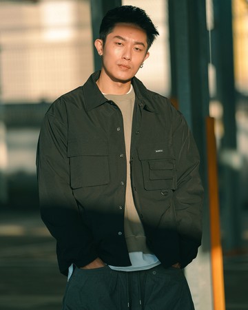 軍風防潑水教練夾克 (黑色)