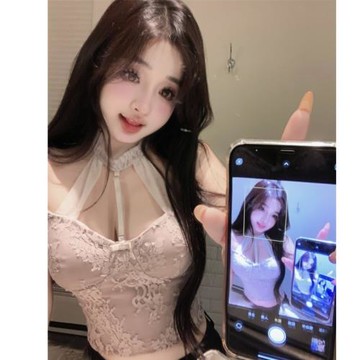 女主播服裝上鏡性感氣質顯胸大辣妹蕾絲吊帶內搭掛脖純欲風吊帶春