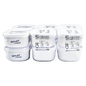 NAKAYA 日本純白色保鮮盒 81 x 81 x 47mm 白色  保鮮盒2個  6組