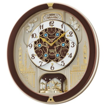 seiko SK037 精工鐘 (QXM291B) 古典優雅歐洲旋轉面盤圓形音樂鐘/44.3*40.5*9.7 cm｜樂天領券現折★全館特惠中★指定刷卡回饋10%