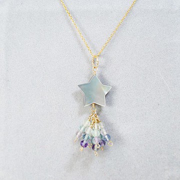 流星系列14kgf貝殼螢石項鍊