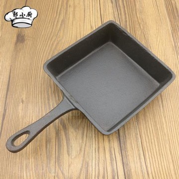鑄鐵玉子燒鍋無涂層不粘方形平底煎鍋迷你煎蛋鍋電磁爐烤箱通用