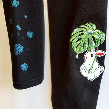 Urb【兔與龜背芋】內搭褲