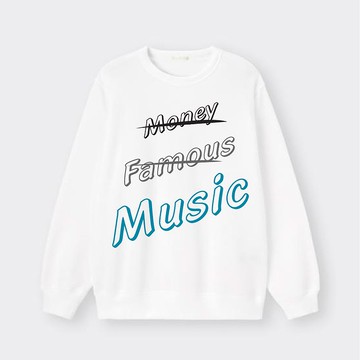 經典Music文字 個性純棉大學T