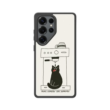 Galaxy S25 Ultra SolidSuit 黑 - ilovedoodle (Lim Heng Swee) - Coffee Cat: 多點濃縮，少點憂鬱