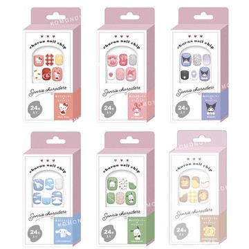 小禮堂 Sanrio 三麗鷗 指甲貼片24入組 Kitty 美樂蒂 酷洛米 布丁狗 大耳狗 帕恰狗