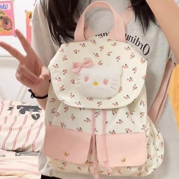 臺灣出貨🎊春夏可愛少女帆布雙肩小揹包新款高顏值學生百搭大容量碎花揹包大減價🎁