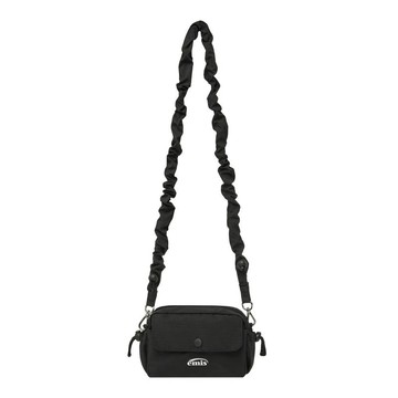 韓國 emis STRING MINI CROSSBODY BAG 韓製 可調節抽繩斜背包 黑色BLACK